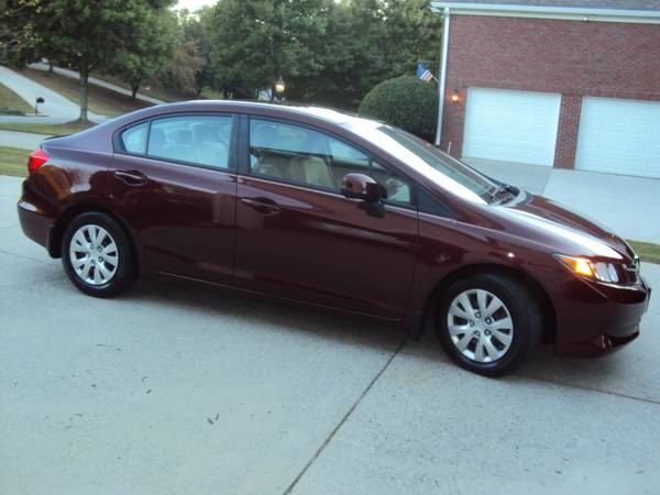 Insurance Rate for 2012 Honda Civic LX Sedan 5-Speed AT - Average Quote $107 per Month